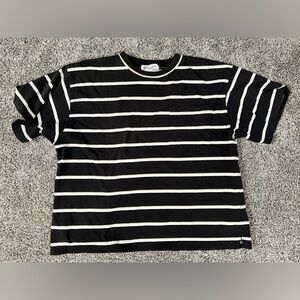 Vintage Black and White Striped Top